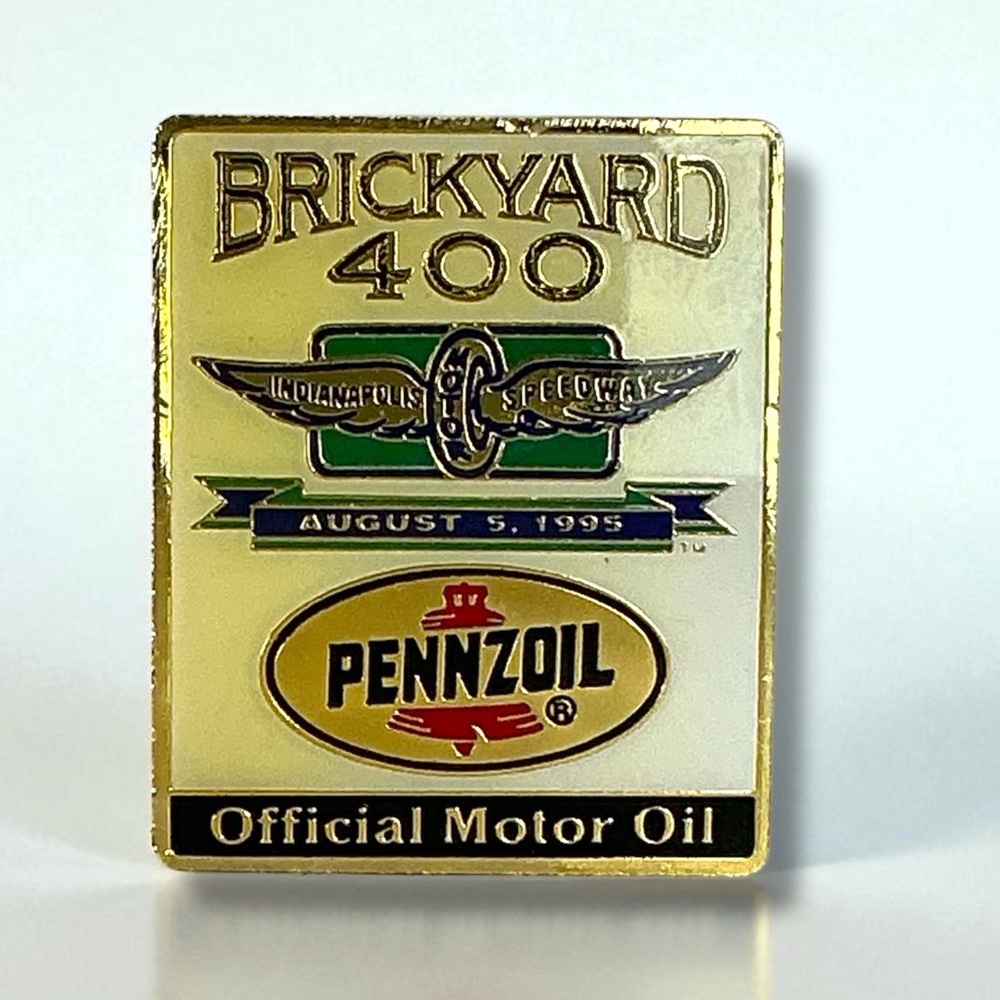 Vintage 1995 Pennzoil Nascar Race Brickyard 400 Pin Indianapolis Motor Speedway